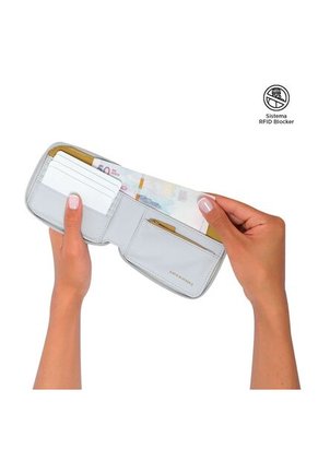 Billetera Contrast Mad Gris Pequeña