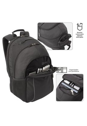 Morral Mochila Para Hombre Porta Pc Gris Oscuro Cambri Totto