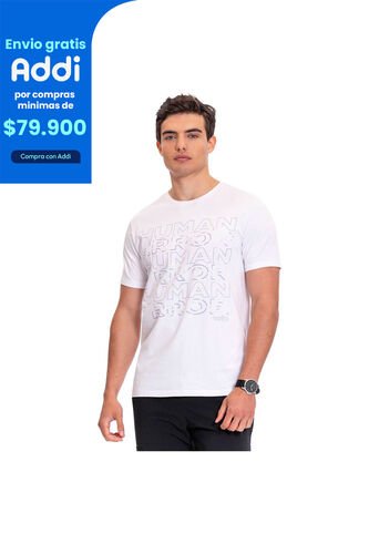 Camiseta Estampada Para Hombre Primen Blanca Totto