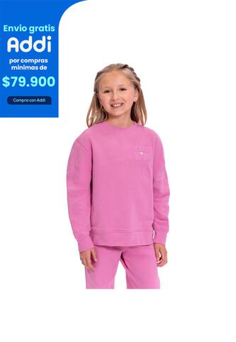 Buzo Cuello Redondo Para Niña Capibara Rosado Totto