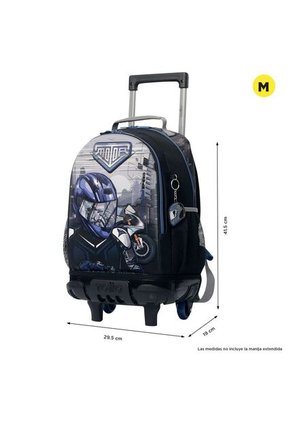 Morral Con Ruedas Niño Helmet Racer Mediano Negro