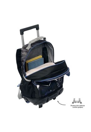 Morral Con Ruedas Niño Helmet Racer Mediano Negro