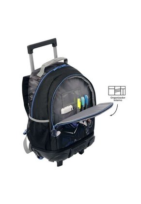 Morral Con Ruedas Niño Helmet Racer Mediano Negro