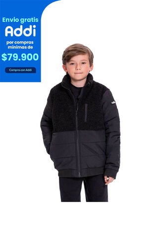 Chaqueta Para Niño Andy Acolchada Color Negra Totto