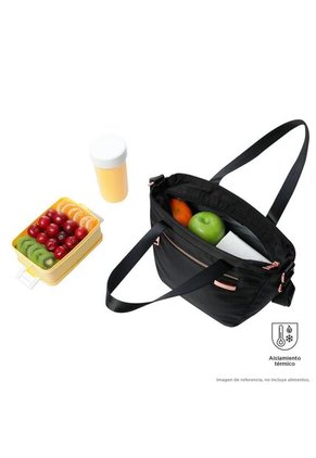 Lonchera Ejecutiva Pasiflora Con Aislamiento Térmico Negra
