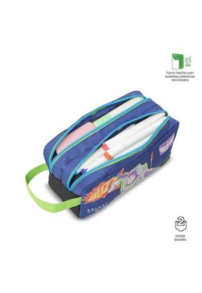 Cartuchera Escolar Grande Para Niño 2 Cuerpos Toy Story Buzz Azul