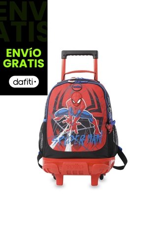 Maleta Para Niño Con Ruedas Spiderman Urban Mediano Rojo Totto