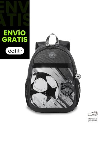 Morral Para Niño Champion Grande Gris Con Diseño De Fútbol Totto