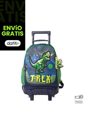 Maleta Para Niño Con Ruedas Digisaurio Mediano Azul