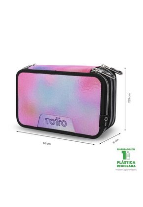 Cartuchera Multiuso Pluma Glitter Grande Rosada Mujer