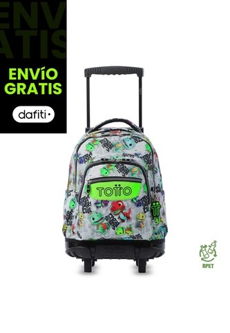 Morral Escolar Con Ruedas Para Niño Renglón Con Dinosaurios Totto