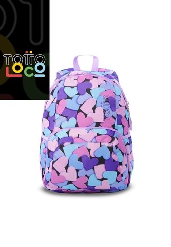 Morral Universitario Ometto 2.0 Print Mujer Con Corazones Totto
