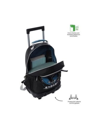 Maleta Para Niño Con Ruedas Hanzo Mediano Negro
