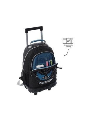 Maleta Para Niño Con Ruedas Hanzo Mediano Negro