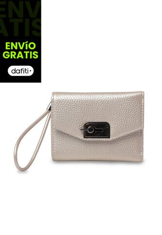 Billetera Mujer Smooth Pequeña Con RFID Blocker Beige Totto