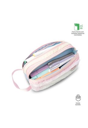Cartuchera Escolar Grande Para Niña 2 Cuerpos Bloum Azul