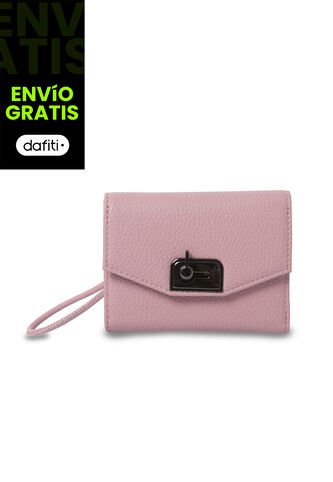 Billetera Mujer Smooth Pequeña Con RFID Blocker Rosada Totto