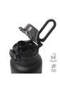 Termo Para Agua Con Tapa Intercambiable Flux 1000 Ml Negro de Totto