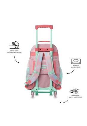 Maleta Para Niña Con Ruedas Rainbow Star Grande Rosada