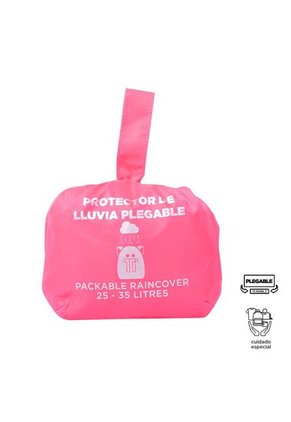 Forro Impermeable Rain Cover Plegable Para Maleta Rosado