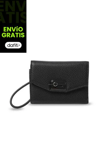 Billetera Mujer Smooth Pequeña Con RFID Blocker Negra Totto