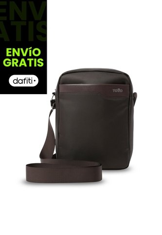 Bolso Para Hombre Kano Tipo Crossbody Pequeño Café Totto