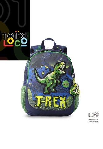 Morral Para Niño Digisaurio Mediano Color Azul Totto