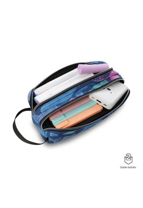 Cartuchera Multiuso Escuadra Grande Azul Mujer