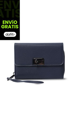 Billetera Para Mujer Smooth Cri Con RFID Blocker Azul Totto