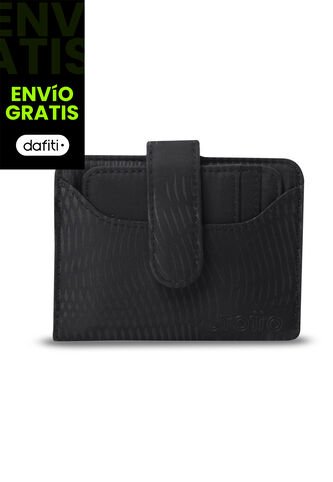 Billetera Para Mujer Texture Dull Con RFID Blocker Negra Totto