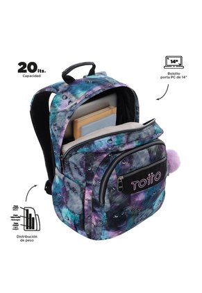 Morral Juvenil Porta PC 14" Acuarela Gris