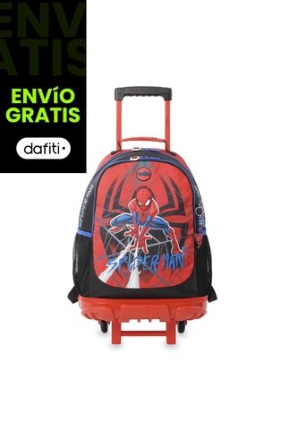 Maleta Para Niño Con Ruedas Spiderman Urban Grande Rojo Totto