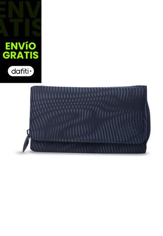 Billetera Para Mujer Texture Var Con RFID Blocker Azul Totto