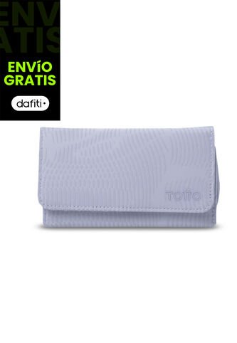 Billetera Para Mujer Texture Var Con RFID Blocker Morada Totto