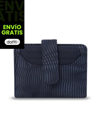 Billetera Para Mujer Texture Dull Con RFID Blocker Azul Totto