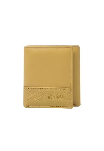 Billetera Para Hombre Saffiano Aqi Amarilla Con RFID Blocker