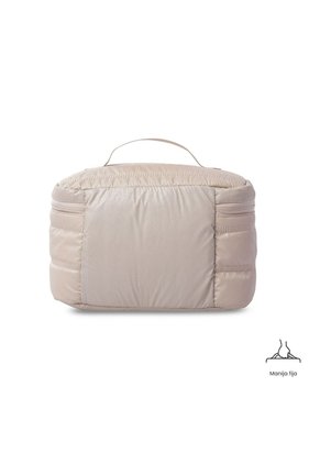 Cosmetiquera Multiuso Moxi Grande Beige/Metálico