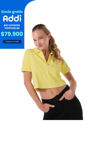 Camisa Polo Saba Para Mujer Amarilla Totto