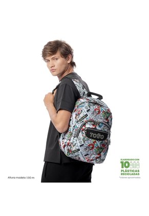 Morral Juvenil Porta PC 14" Acuarela Gris