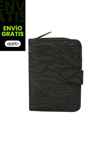 Billetera Texture Twi Con RFID Blocker Negra Totto