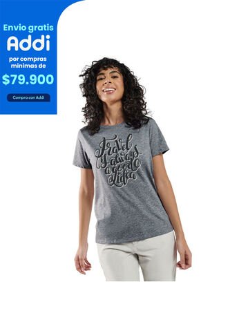 Camiseta Para Mujer Thinky Gris Totto