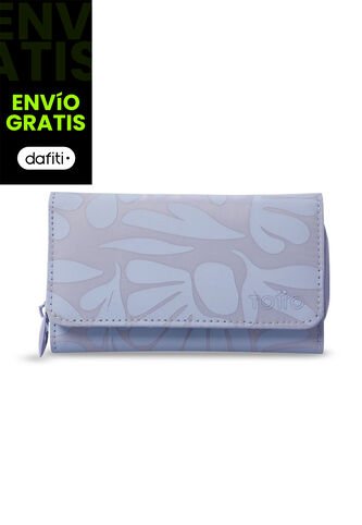 Billetera Mujer Texture Grande Con RFID Blocker Morada Totto