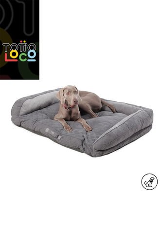 Cama Para Perros Acolchada Alina Gris Con Colchón Extraíble Totto