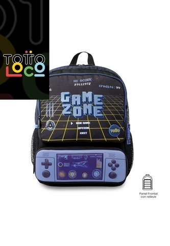 Morral Para Niño Vortex Mediano Gamer Negro Totto