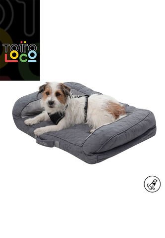 Cama Para Perros Acolchada Alina Gris Con Colchón Extraíble Totto