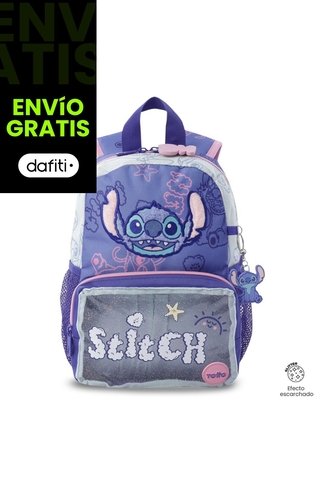 Morral Para Niña Stitch On The Beach Pequeña Azul Totto