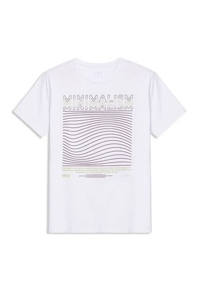 Camiseta Estampada Para Hombre Primen Blanca