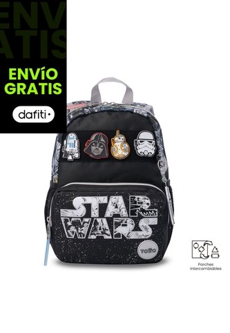 Morral Para Niño Star Wars Jedi Pequeño Negro Totto