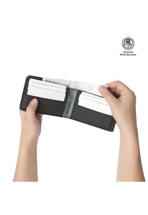 Billetera Dual Grande Con RFID Blocker Negra
