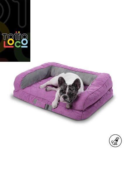 Cama Para Perros Acolchada Alina Morada Con Colchón Extraíble
